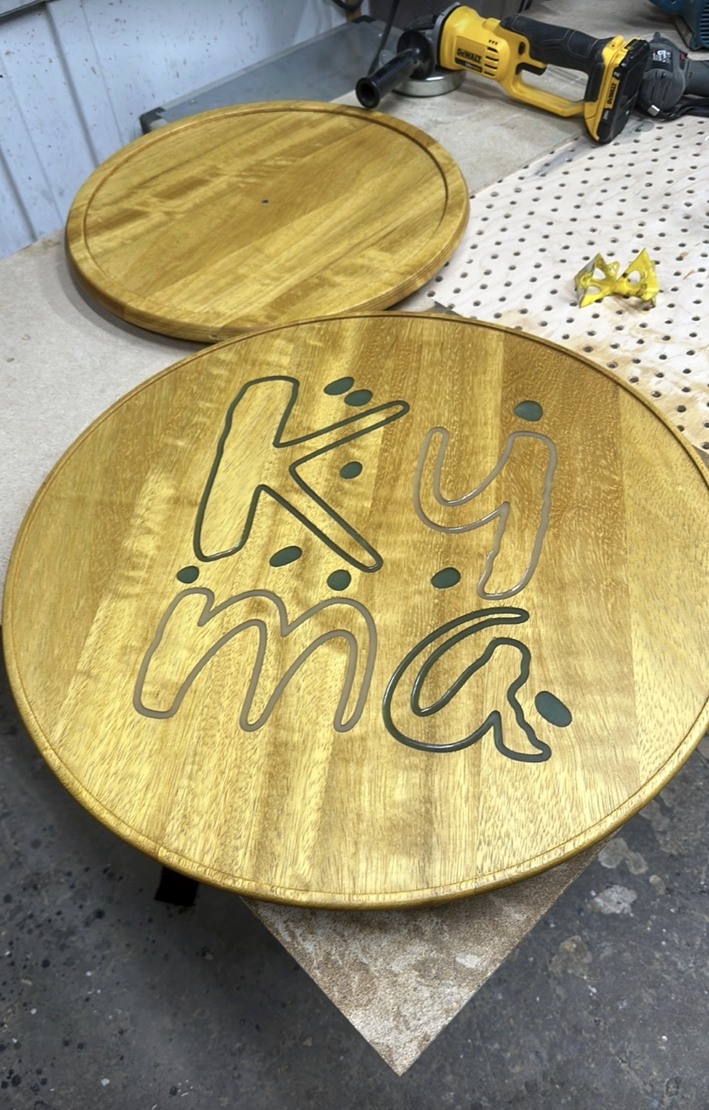 CNC routed inlay and lettering