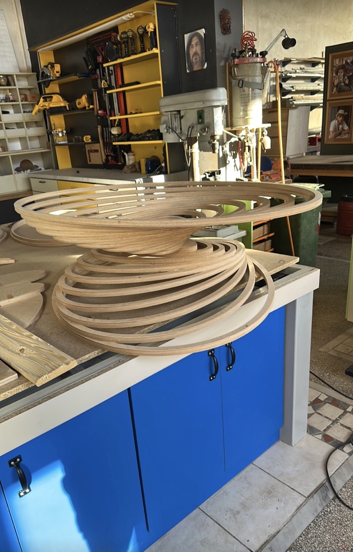 Parametric CNC construction made from repeated routed layers