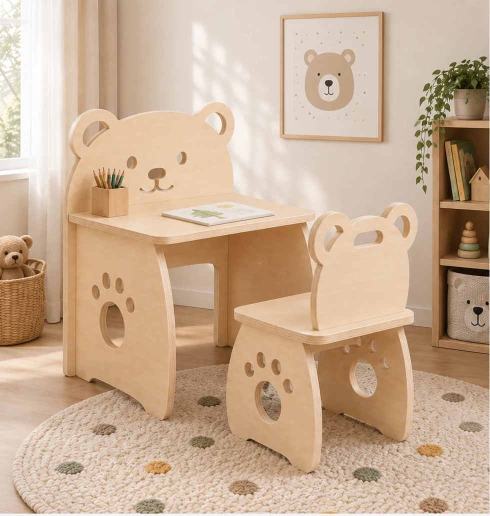 Bear Kids Desk & Chair Set