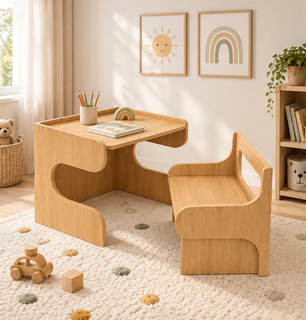 Compact Space-Saving Desk & Chair