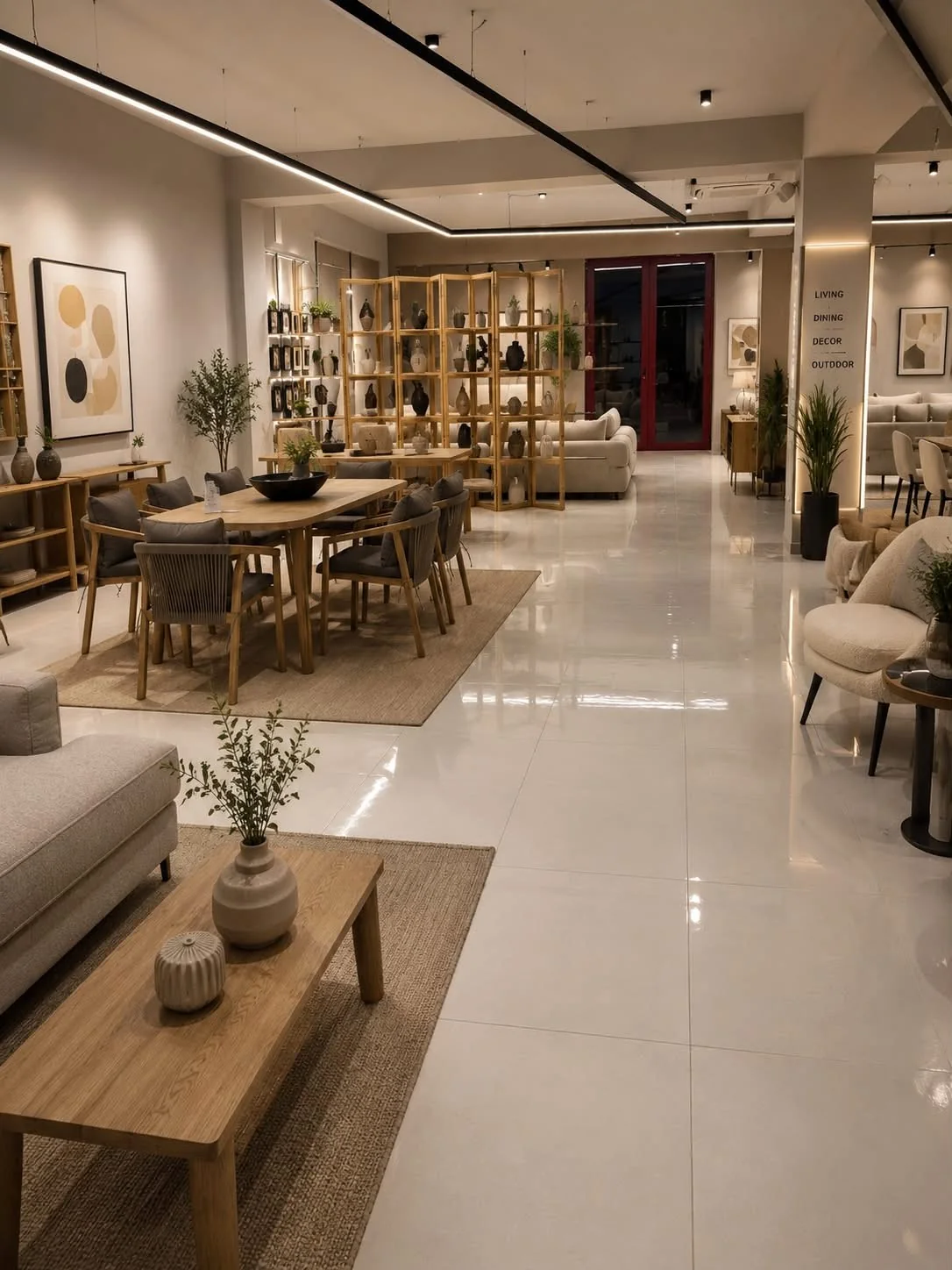Inside Gallery dining and living furniture showroom