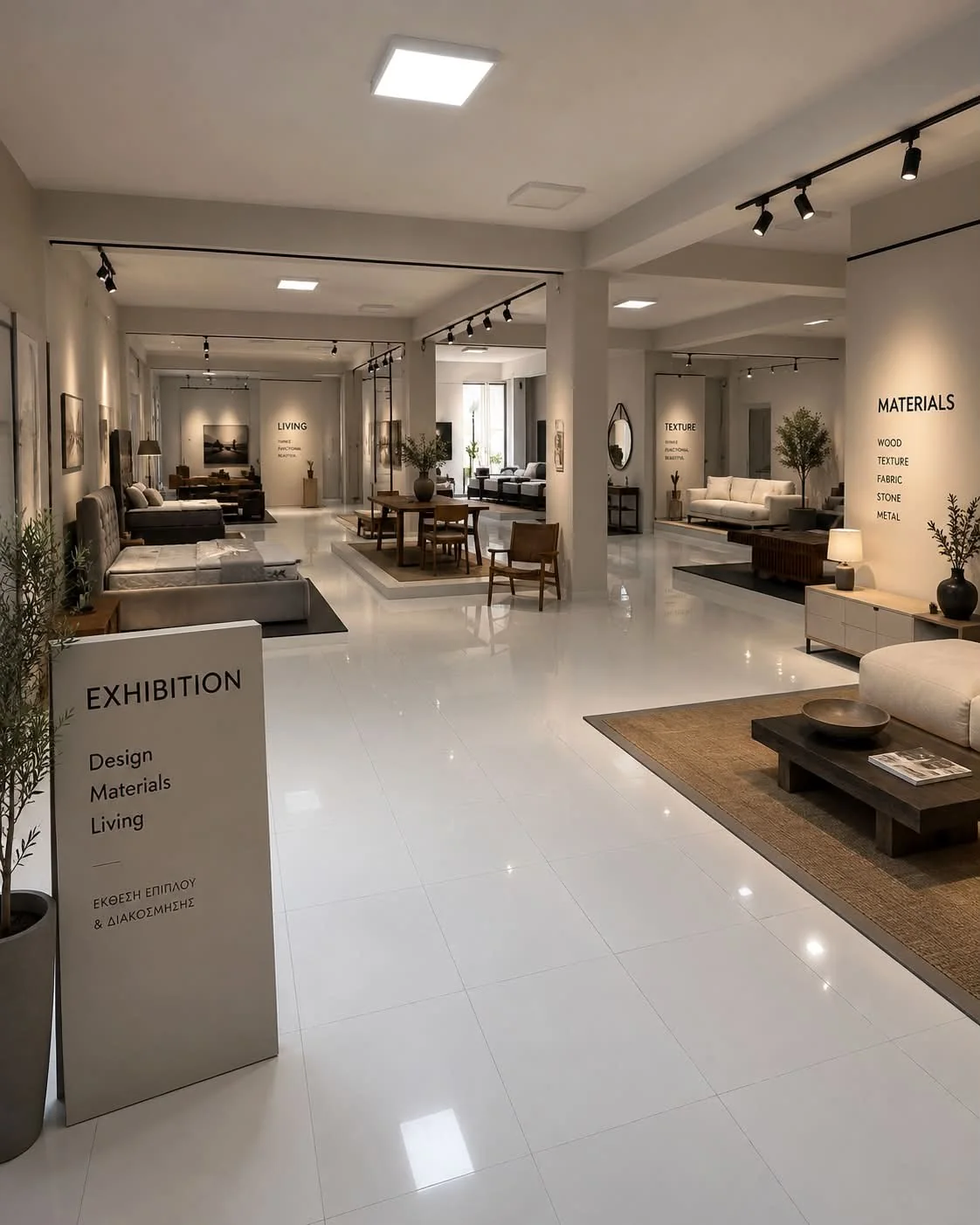Inside Gallery showroom interior in Argostoli